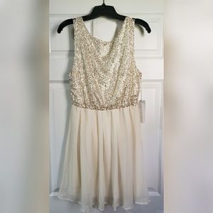 Ivory and Gold Party Dress